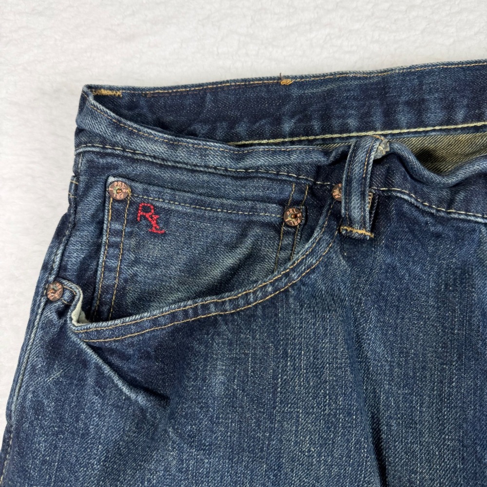 Polo Ralph Lauren Jeans Mens 36x34 Blue Classic 867 Straight Leg Dark Wash RL - Picture 5 of 11